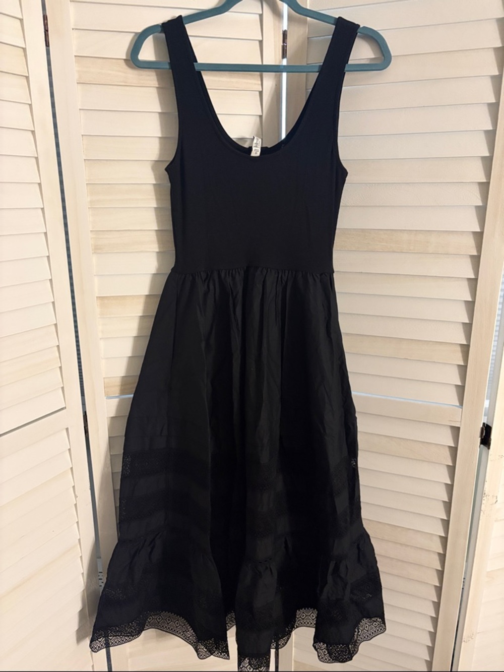 torrid Black Midi Dress with Lace Hem - Picture 6 of 6